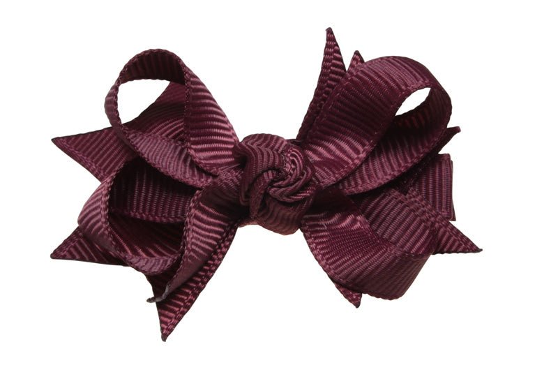 Haarstrikje 5 cm. bordeaux rood - Staartjes en Strikjes