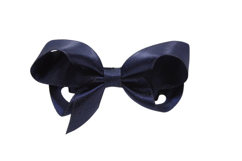 Haarstrikje – donkerblauw glittertje - Staartjes en Strikjes