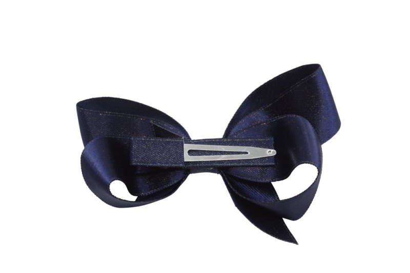 Haarstrikje – donkerblauw glittertje - Staartjes en Strikjes