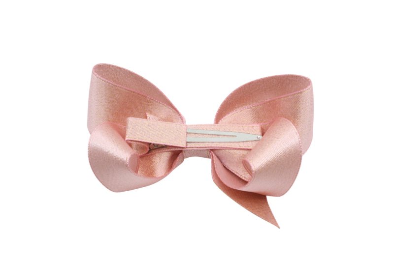 Haarstrikje – licht oud roze met glittertje - Staartjes en Strikjes