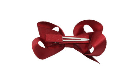 Haarstrikje – warm rood met glittertje - Staartjes en Strikjes