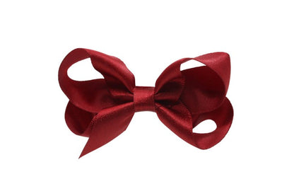 Haarstrikje – warm rood met glittertje - Staartjes en Strikjes