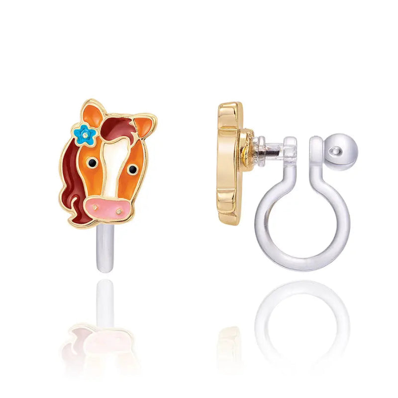 Hypoallergene clip on kinderoorbellen Pretty Pony - Staartjes en Strikjes