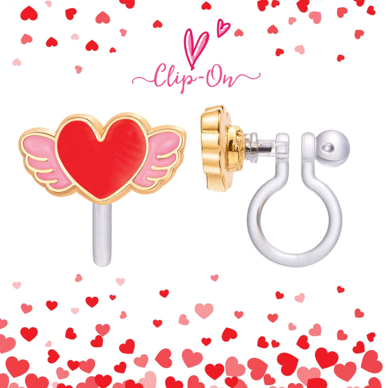 Hypoallergene kinder clip oorbellen Angel Heart - Staartjes en Strikjes