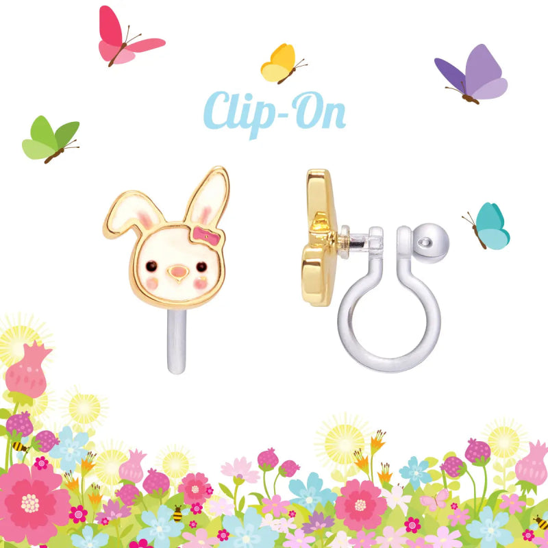 Hypoallergene kinder clip oorbellen Bouncy Bunny - Staartjes en Strikjes
