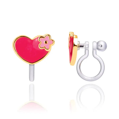 Hypoallergene kinder clip oorbellen hearts &amp; flowers - Staartjes en Strikjes