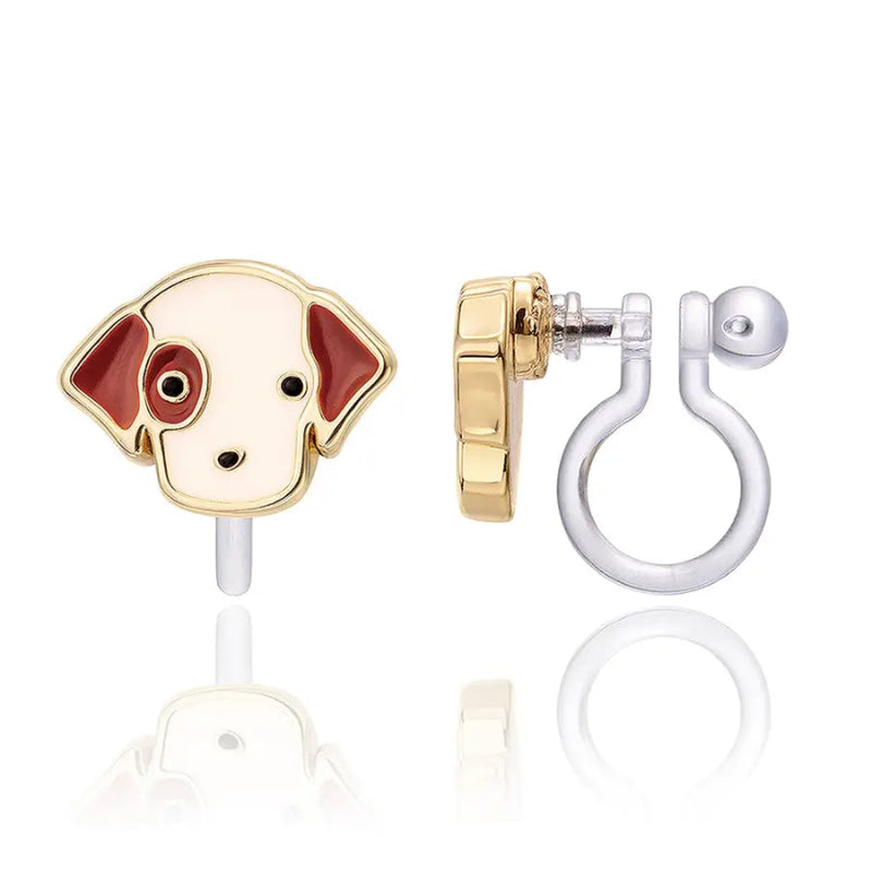 Hypoallergene kinder clip oorbellen Perky Puppy - Staartjes en Strikjes