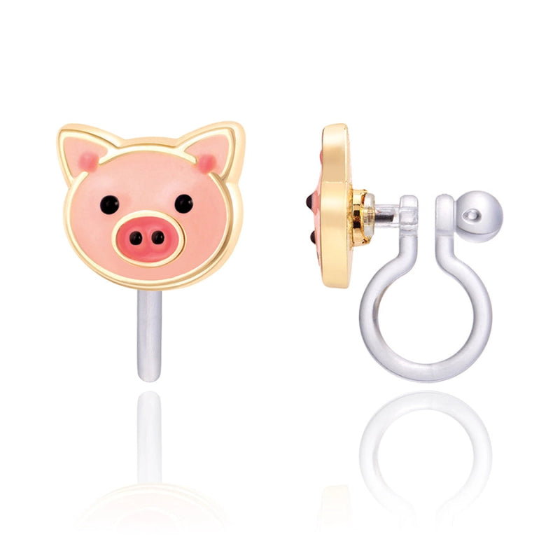 Hypoallergene kinder clip oorbellen Precious Pig - Staartjes en Strikjes
