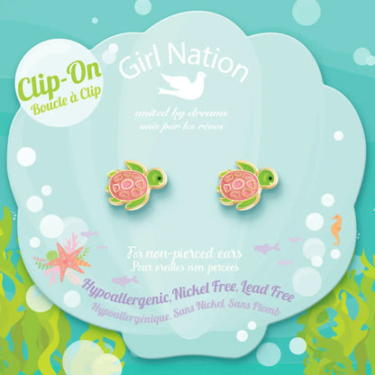 Hypoallergene kinder clip oorbellen schilpad - Staartjes en Strikjes