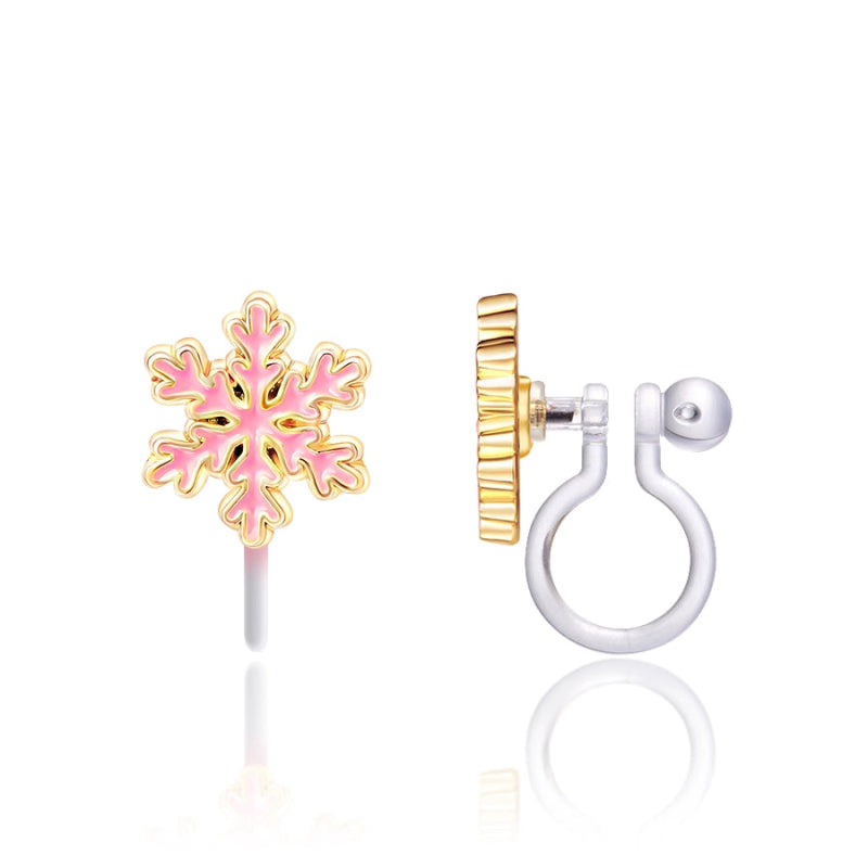 Hypoallergene kinder clip oorbellen Snow Flake Magic - Staartjes en Strikjes