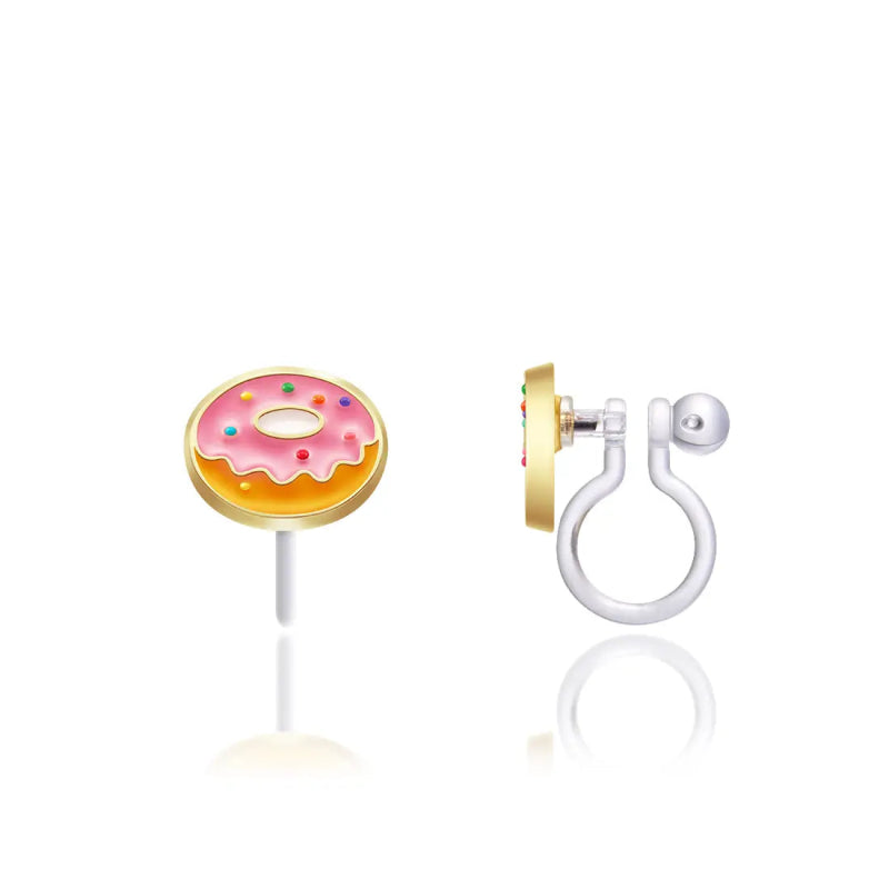 Hypoallergene kinder clip oorbellen Very Berry Donut - Staartjes en Strikjes
