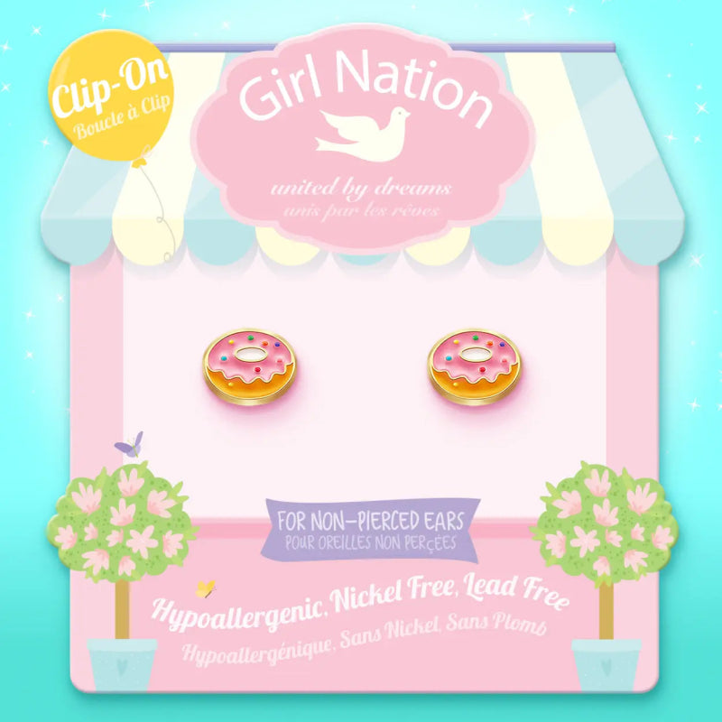 Hypoallergene kinder clip oorbellen Very Berry Donut - Staartjes en Strikjes