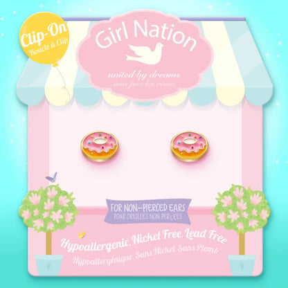 Hypoallergene kinder clip oorbellen Very Berry Donut - Staartjes en Strikjes