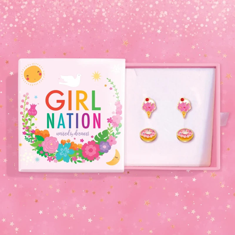 Hypoallergene kinderoorbellen cadeausetje Sprinkles &amp; Scoops - Staartjes en Strikjes