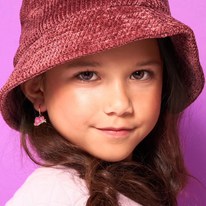 Hypoallergene kinderoorbellen Crystal Butterfly - Staartjes en Strikjes