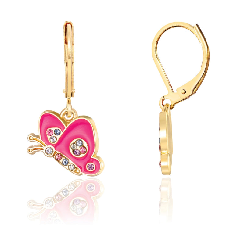 Hypoallergene kinderoorbellen Crystal Butterfly - Staartjes en Strikjes