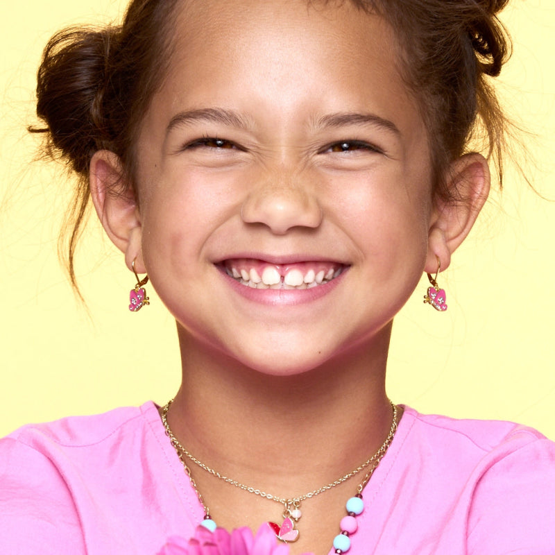 Hypoallergene kinderoorbellen Crystal Butterfly - Staartjes en Strikjes