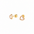 Hypoallergene kinderoorbellen goldplated Duo Heart | schroefsluiting - Staartjes en Strikjes