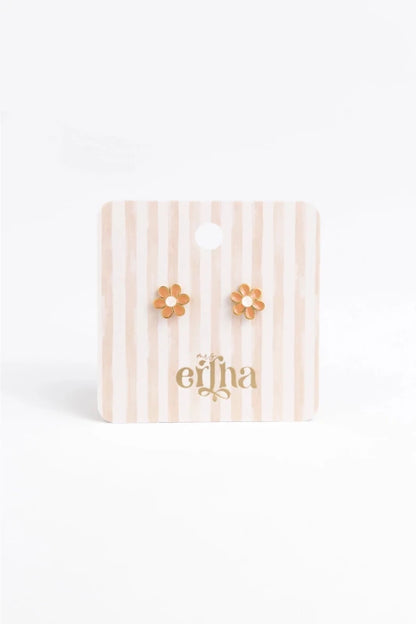 Hypoallergene kinderoorbellen goldplated Little Daisy | schroefsluiting - Staartjes en Strikjes