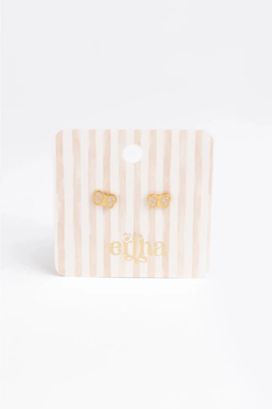 Hypoallergene kinderoorbellen goldplated Mini Butterfly | schroefsluiting - Staartjes en Strikjes