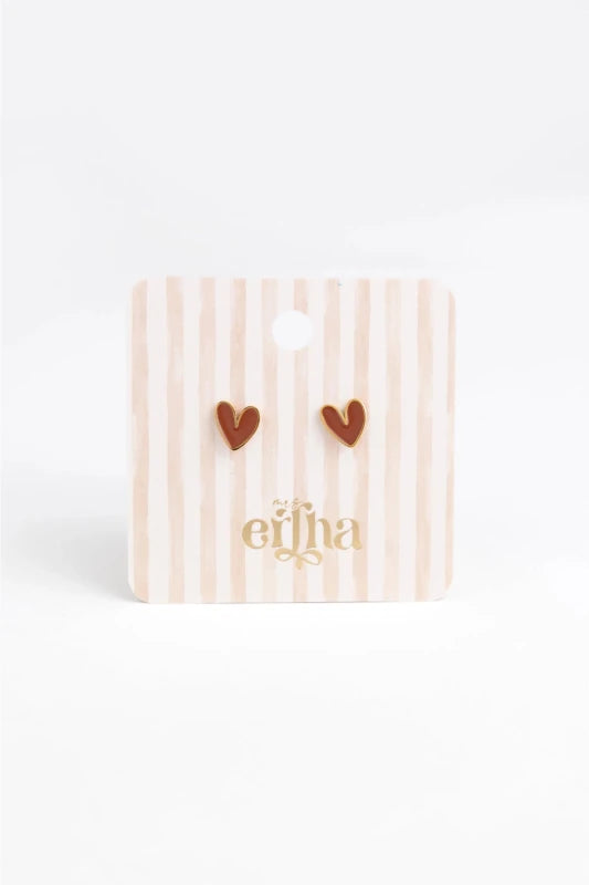 Hypoallergene kinderoorbellen goldplated Organic Heart | schroefsluiting - Staartjes en Strikjes