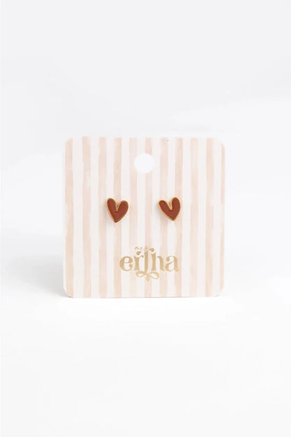 Hypoallergene kinderoorbellen goldplated Organic Heart | schroefsluiting - Staartjes en Strikjes