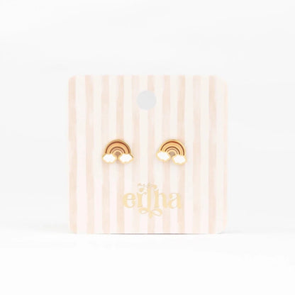 Hypoallergene kinderoorbellen goldplated Rainbow Dreams | schroefsluiting - Staartjes en Strikjes