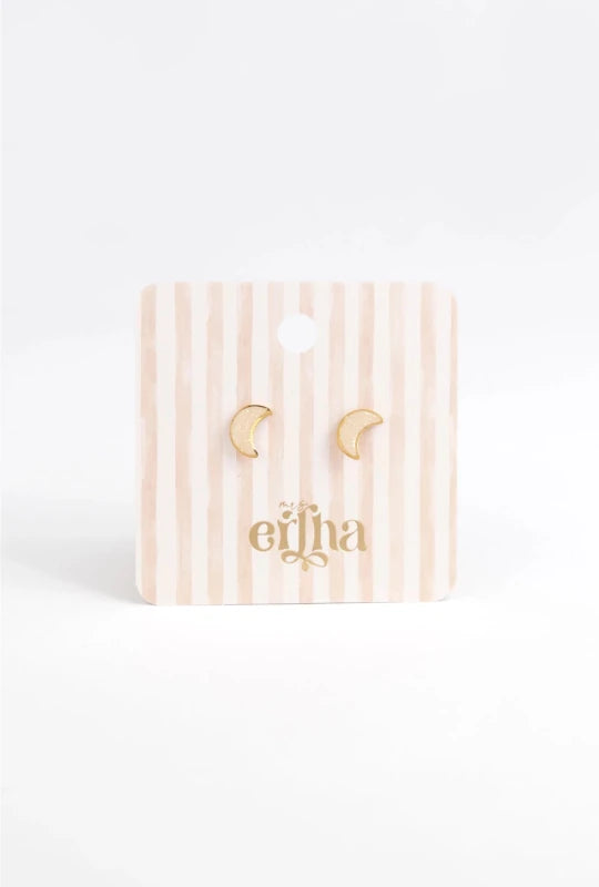 Hypoallergene kinderoorbellen goldplated Shiny Moon | schroefsluiting - Staartjes en Strikjes