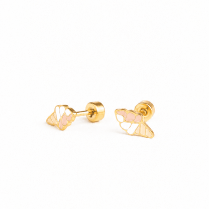 Hypoallergene kinderoorbellen goldplated Sweet Ice cream | schroefsluiting - Staartjes en Strikjes
