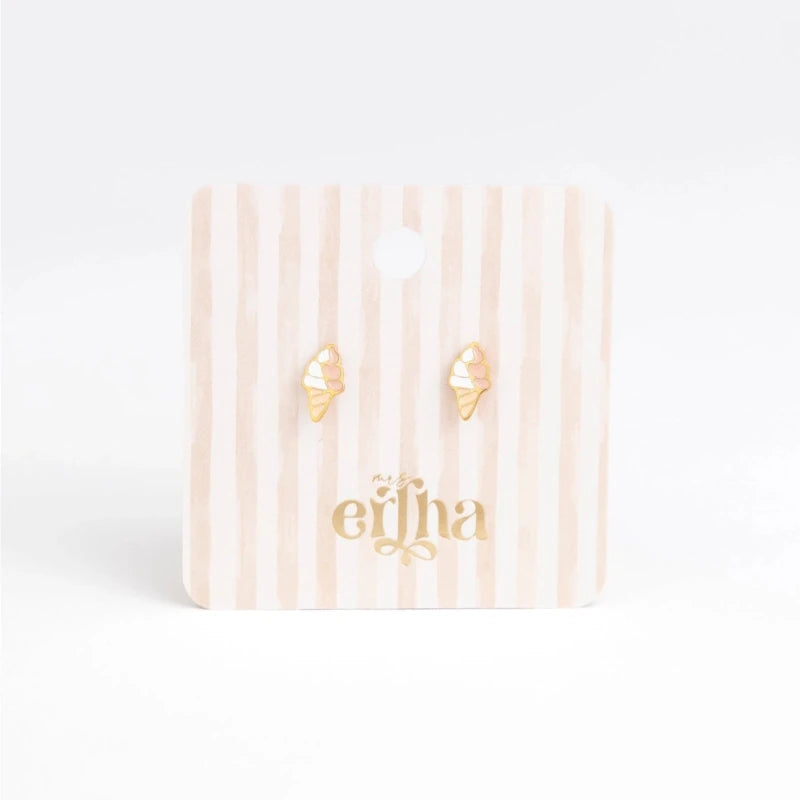 Hypoallergene kinderoorbellen goldplated Sweet Ice cream | schroefsluiting - Staartjes en Strikjes