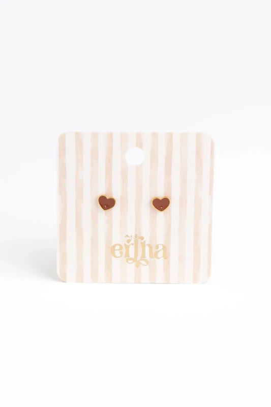 Hypoallergene kinderoorbellen goldplated Tiny Heart | schroefsluiting - Staartjes en Strikjes