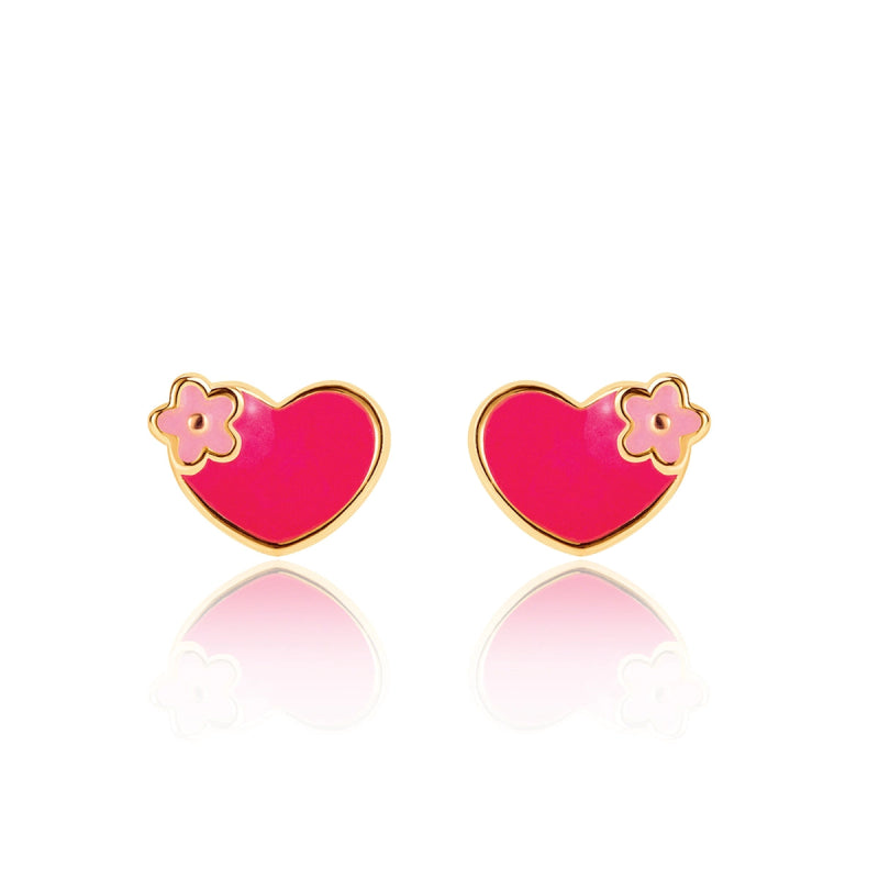Hypoallergene kinderoorbellen hearts and flowers - Staartjes en Strikjes