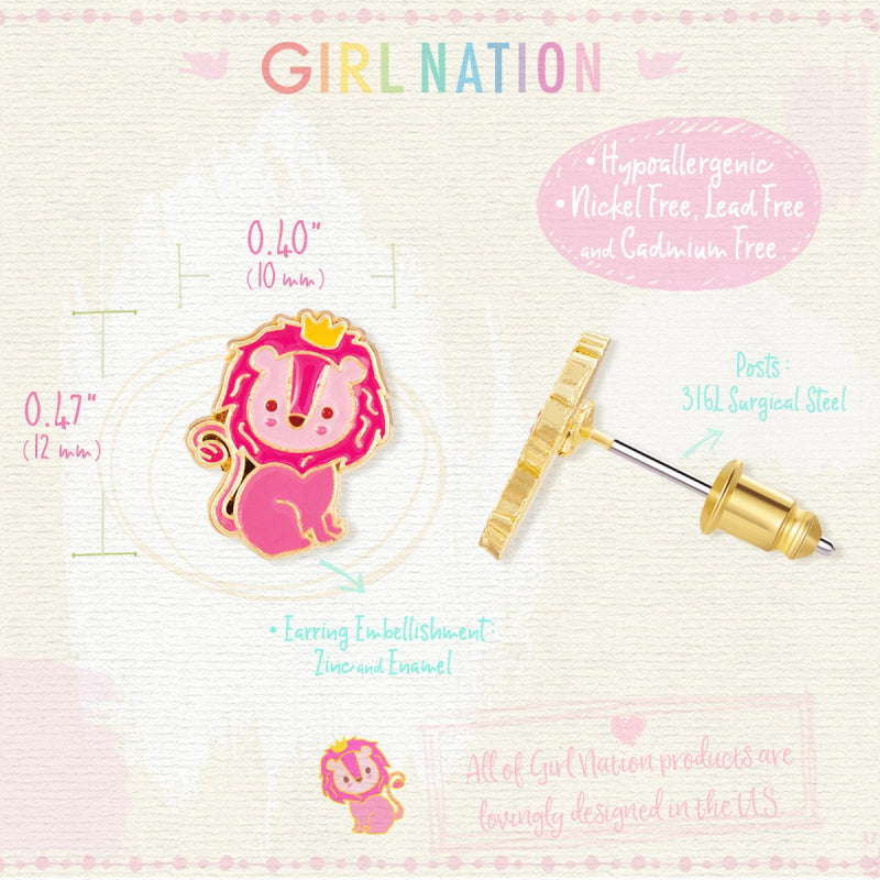 Hypoallergene kinderoorbellen Little Lion King Cutie - Staartjes en Strikjes