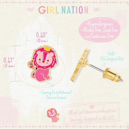 Hypoallergene kinderoorbellen Little Lion King Cutie - Staartjes en Strikjes