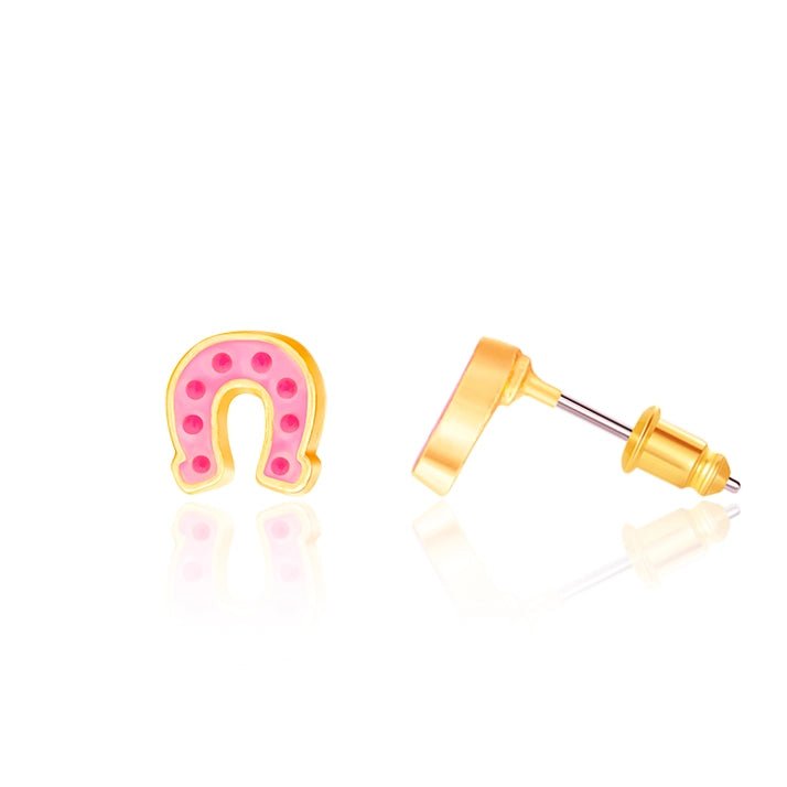 Hypoallergene kinderoorbellen Lucky Horse Shoe - Staartjes en Strikjes