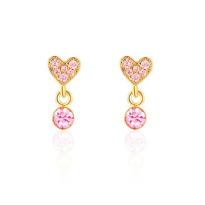 Hypoallergene kinderoorbellen luxe hangertjes hartjes - Staartjes en Strikjes