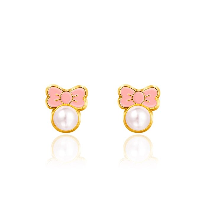 Hypoallergene kinderoorbellen Pink Chic Bow - Staartjes en Strikjes