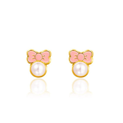 Hypoallergene kinderoorbellen Pink Chic Bow - Staartjes en Strikjes