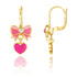 Hypoallergene kinderoorbellen Pink Heart and Bow - Staartjes en Strikjes