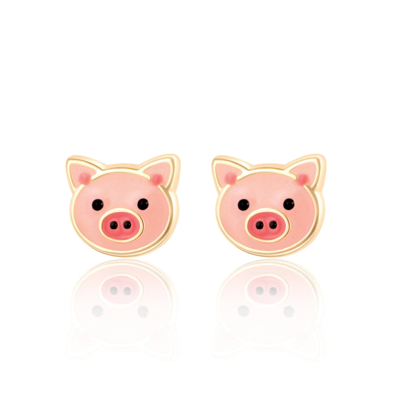 Hypoallergene kinderoorbellen Precious Pig Cutie - Staartjes en Strikjes