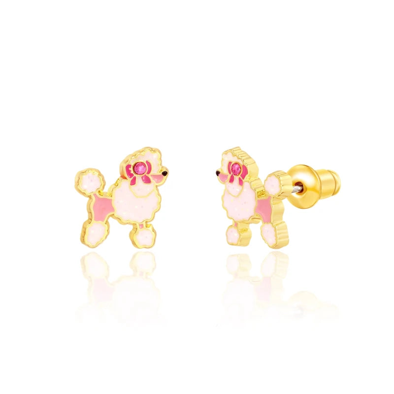 Hypoallergene kinderoorbellen Pretty Poodle - Staartjes en Strikjes