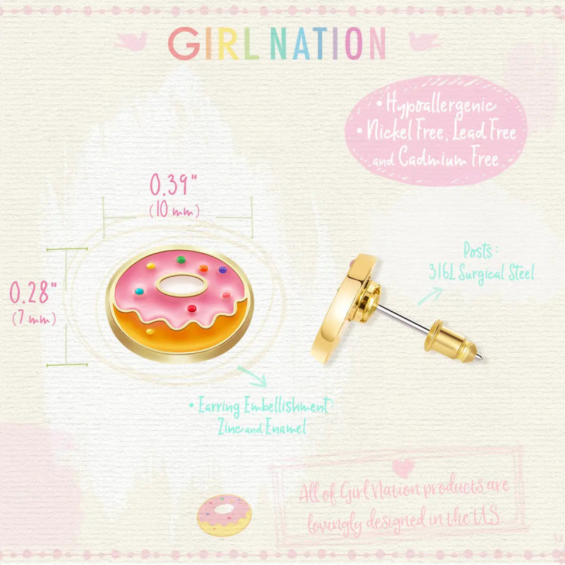 Hypoallergene kinderoorbellen Very Berry Donut - Staartjes en Strikjes