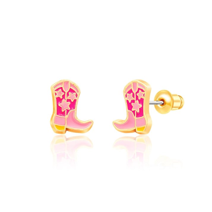 Hypoallergene kinderoorbellen Western Cowgirl Boots - Staartjes en Strikjes