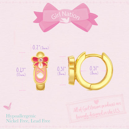 Hypoallergene kinderoorringen Ballet Shoe - Staartjes en Strikjes