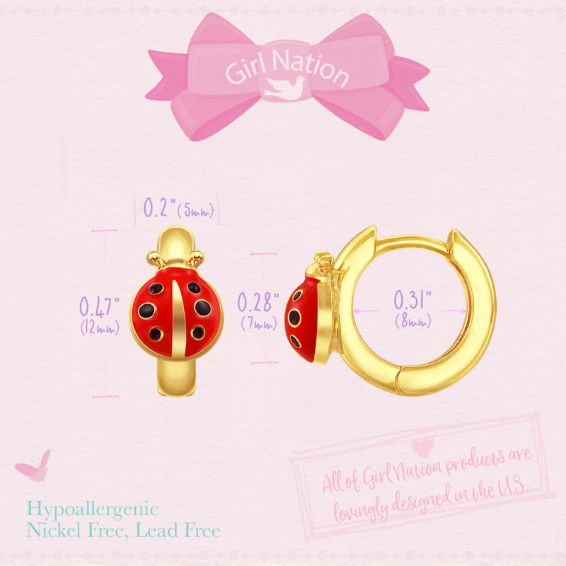 Hypoallergene kinderoorringen Ladybug - Staartjes en Strikjes
