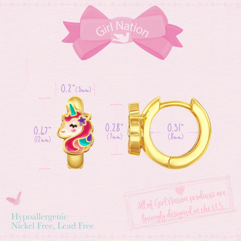 Hypoallergene kinderoorringen Unicorn - Staartjes en Strikjes