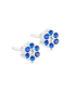 Oorbellen Blomdahl medical plastic bloemetje saffier blauw (incl. achterkantjes) - Staartjes en Strikjes