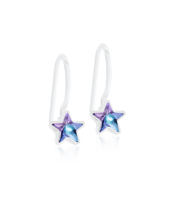 Oorbellen Blomdahl medical plastic hanger sterretjes - lilac shimmer - Staartjes en Strikjes