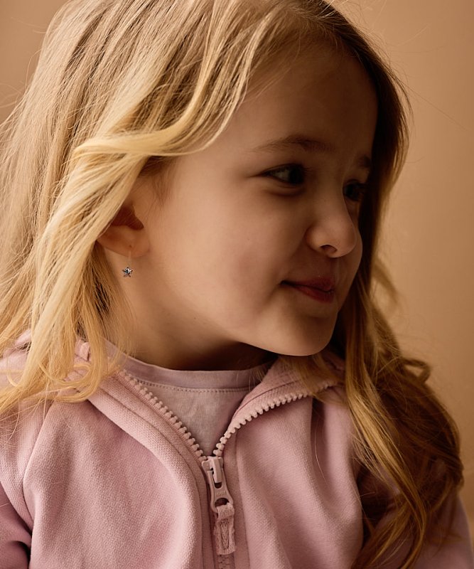 Oorbellen Blomdahl medical plastic hanger sterretjes - lilac shimmer - Staartjes en Strikjes