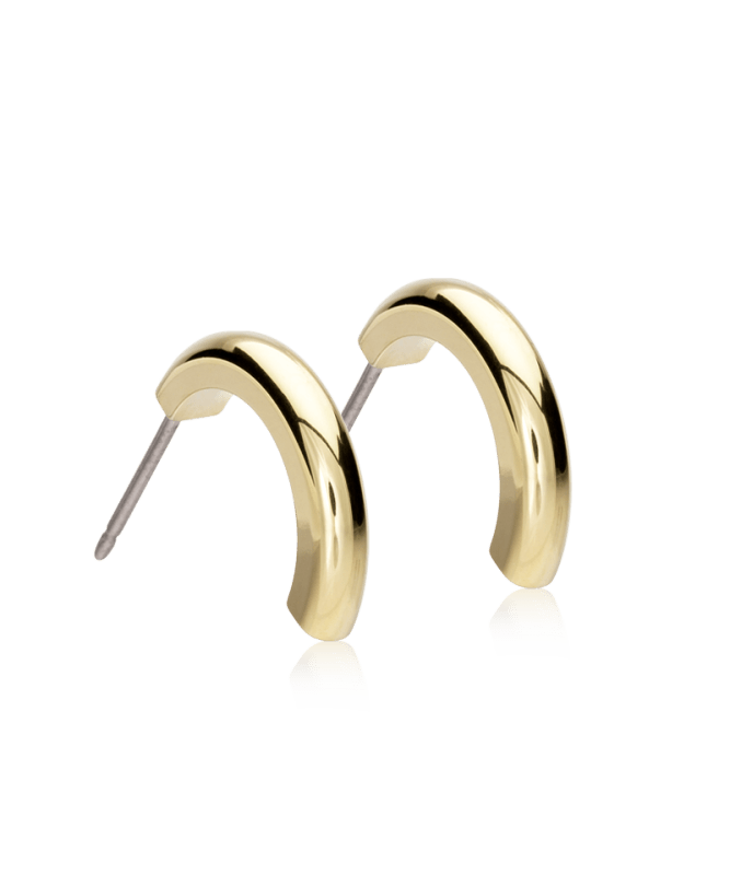 Oorbellen Blomdahl titanium boogje goudkleurig 15 mm (incl. achterkantjes) - Staartjes en Strikjes